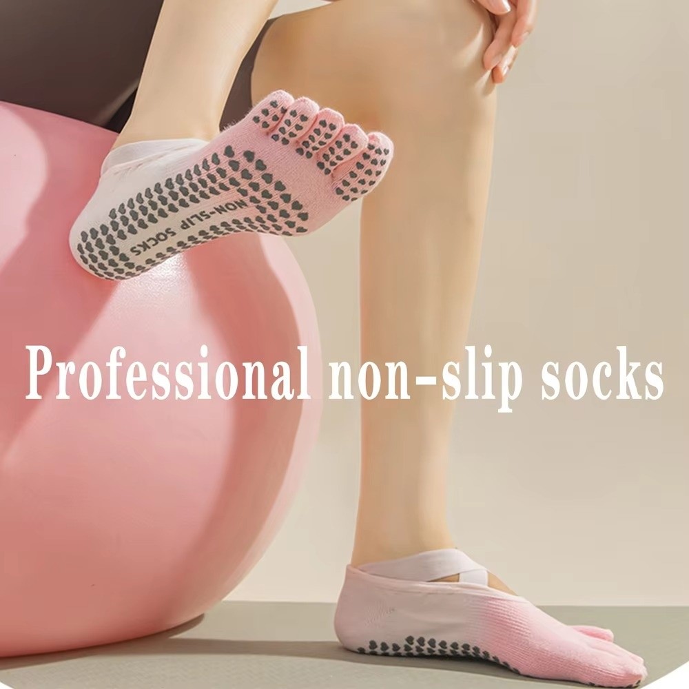 Pilates Yoga Knee Pads - Skarpety do jogi z pięcioma palcami,